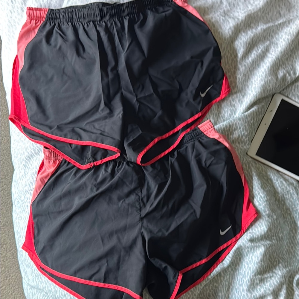 Nike Black and Pink Athletic Shorts